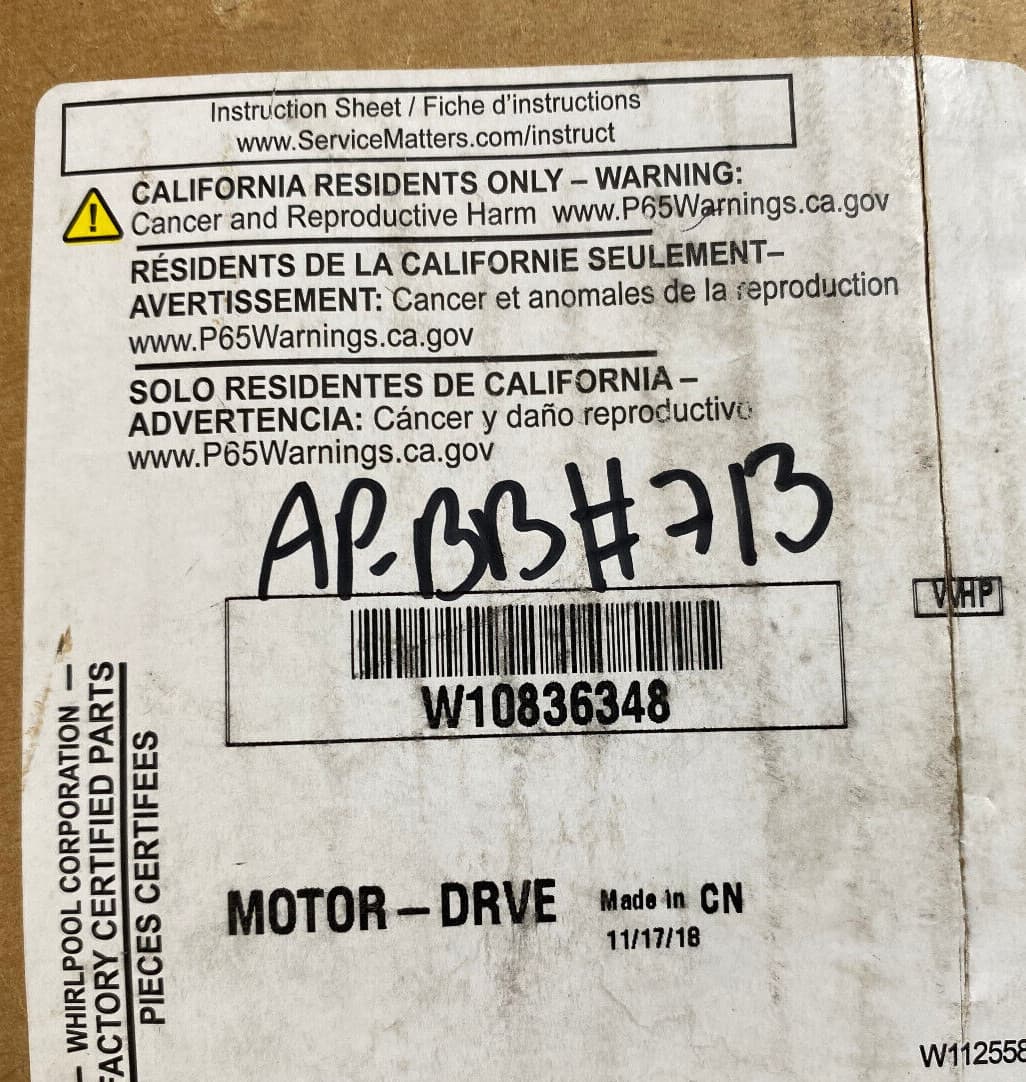 New Genuine Whirlpool Washer Drive Motor W10836348 — thumbnail 5
