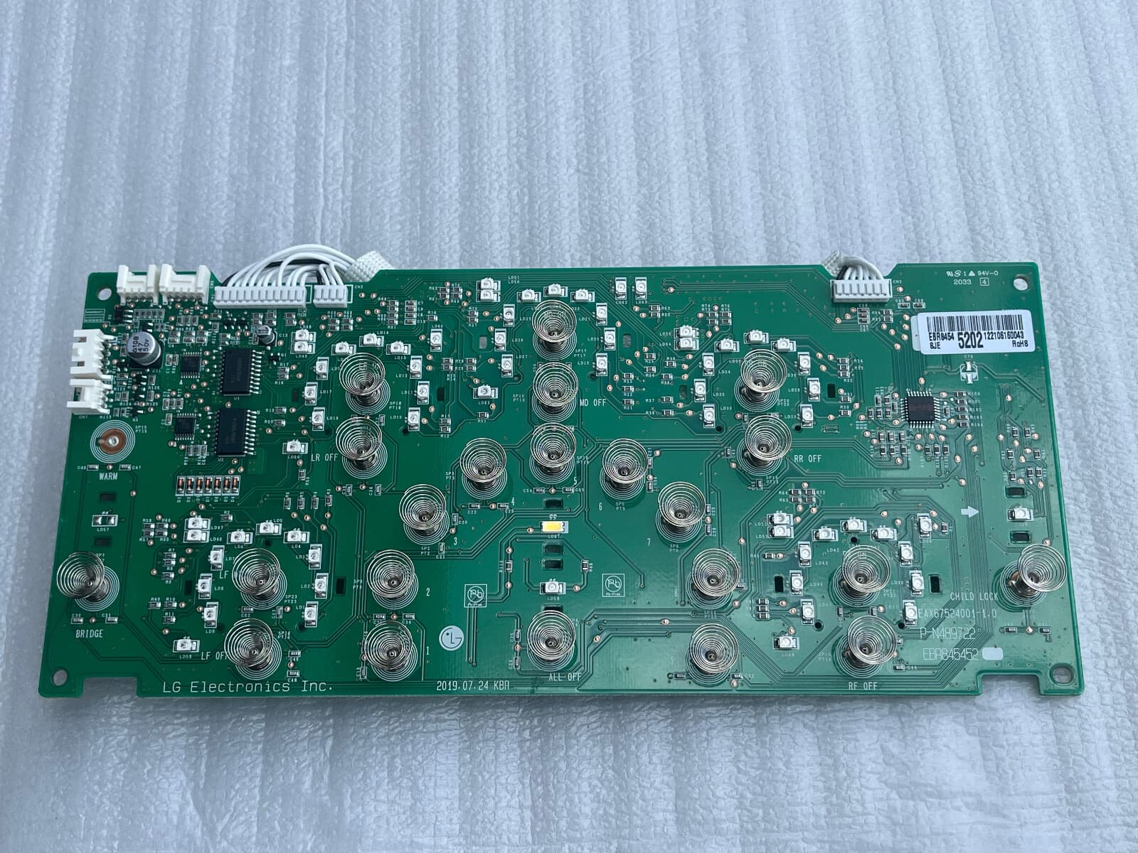 New Genuine LG  Power Control Board Assembly Keypad EBR84545202