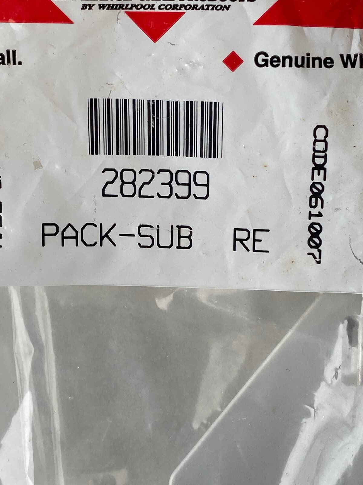 282399  New Genuine Whirlpool Refrigerator Sub Pack — thumbnail 3