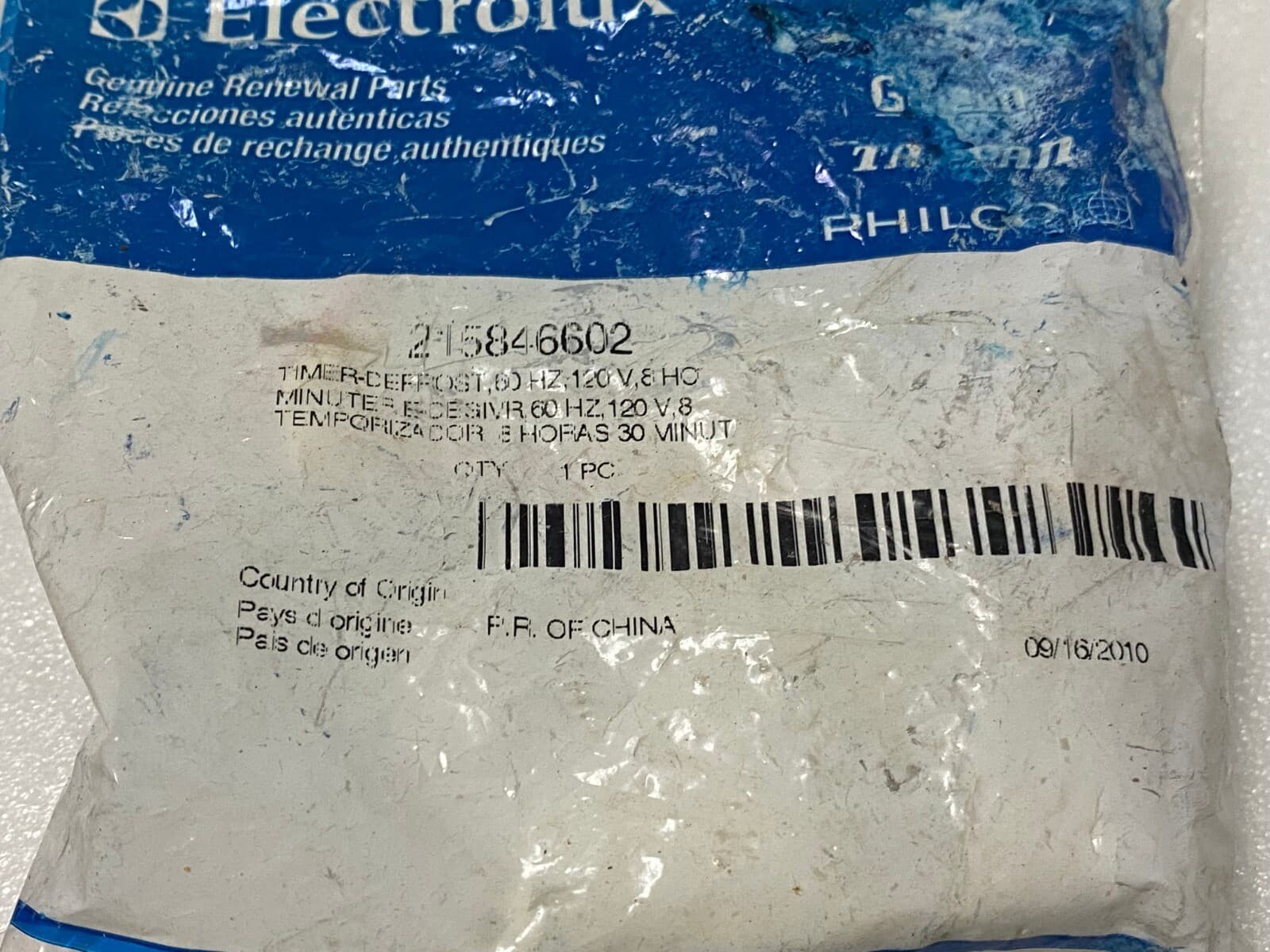 215846602 OEM Frigidaire Refrigerator Defrost Timer NEW GENUINE — thumbnail 3