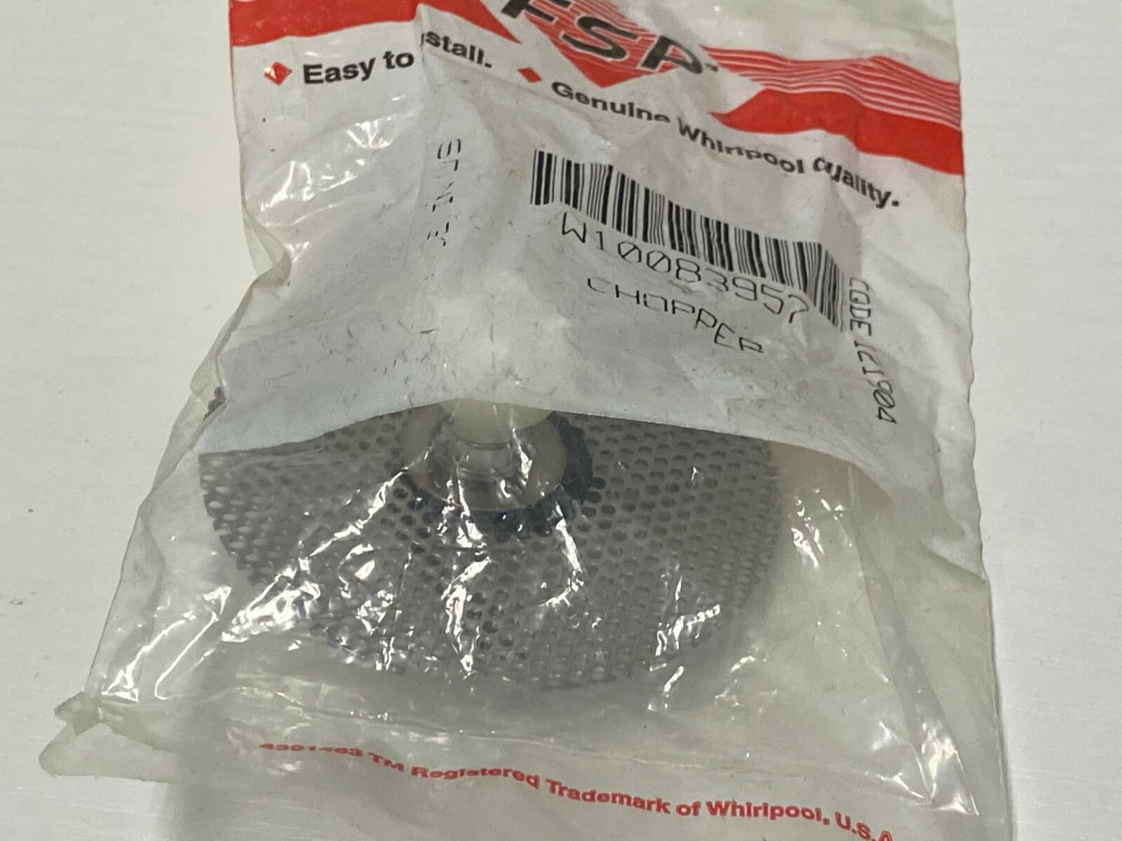 New Genuine OEM Whirlpool  Dishwasher Food Chopper W10083957 — thumbnail 3